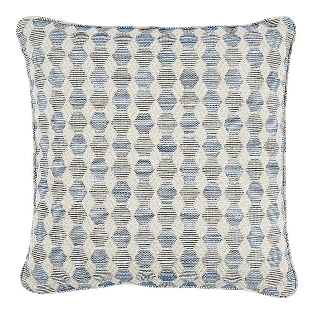 Schumacher Coquina 22" Pillow in Blue For Sale
