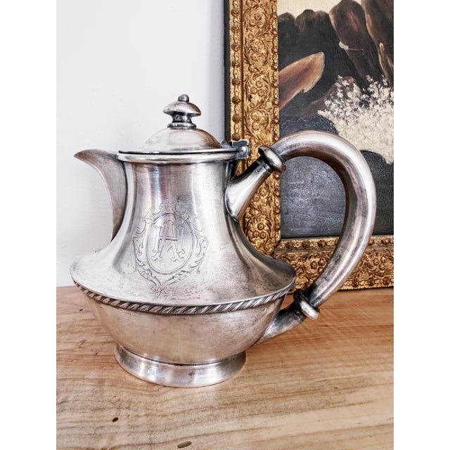 Metal Antique Silver Plated Teapot From Astor House Hotel Nyc For Sale - Image 7 of 7