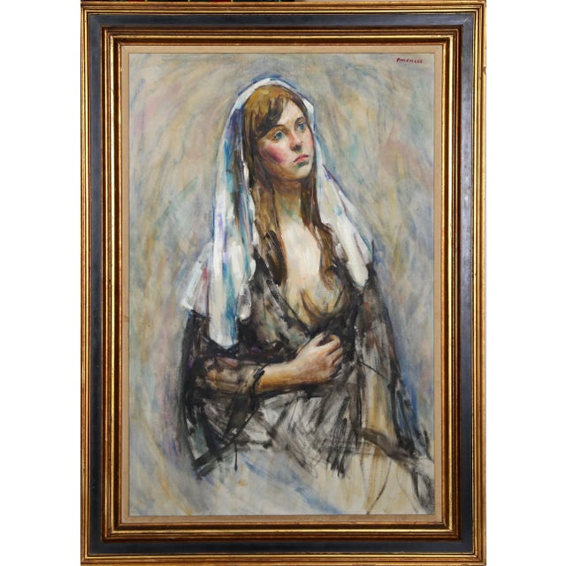 1960s Thomas Strickland, Joanne, Pastel Painting For Sale - Image 5 of 5