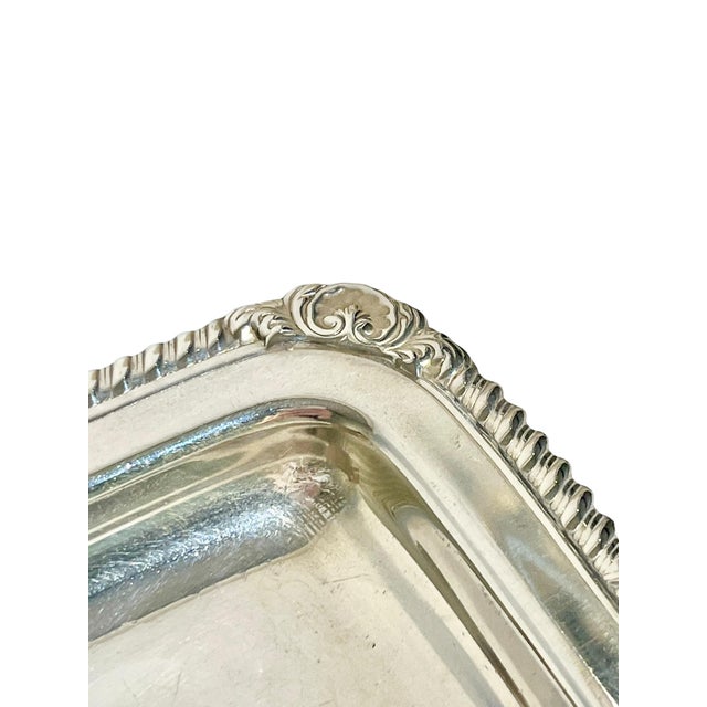 Metal Vintage Matched Pair of Petite French Silver Plate Calling Card Trays With Shell Detailing For Sale - Image 7 of 13