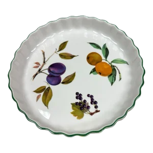 Vintage 1986 Royal Worcester Fine Porcelain Evesham Vale Pattern Quiche