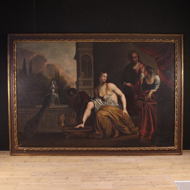 Italian Painter, Bathsheba at Her Bath, Nude, 1720, Oil on Canvas For Sale - Image 17 of 17