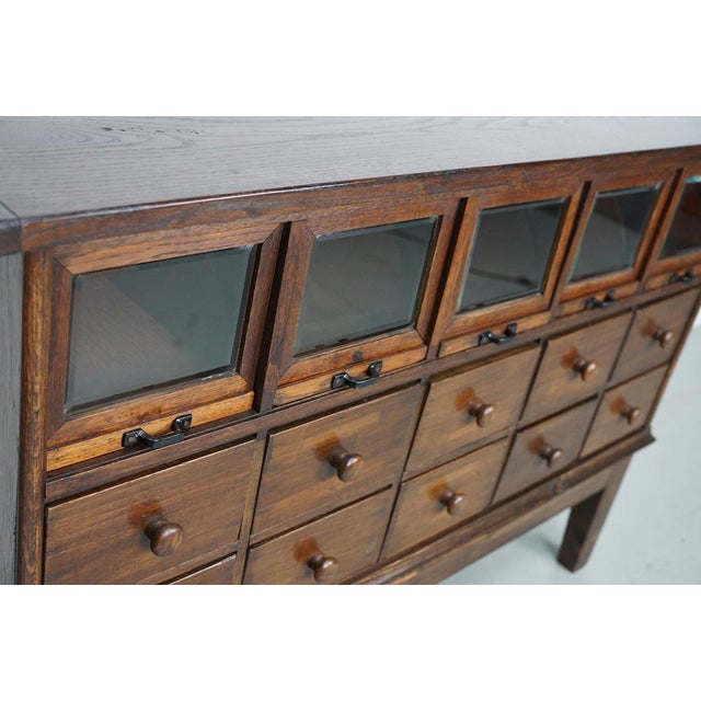 Black Vintage German Oak Haberdashery Shop Cabinet, 1920s For Sale - Image 8 of 18