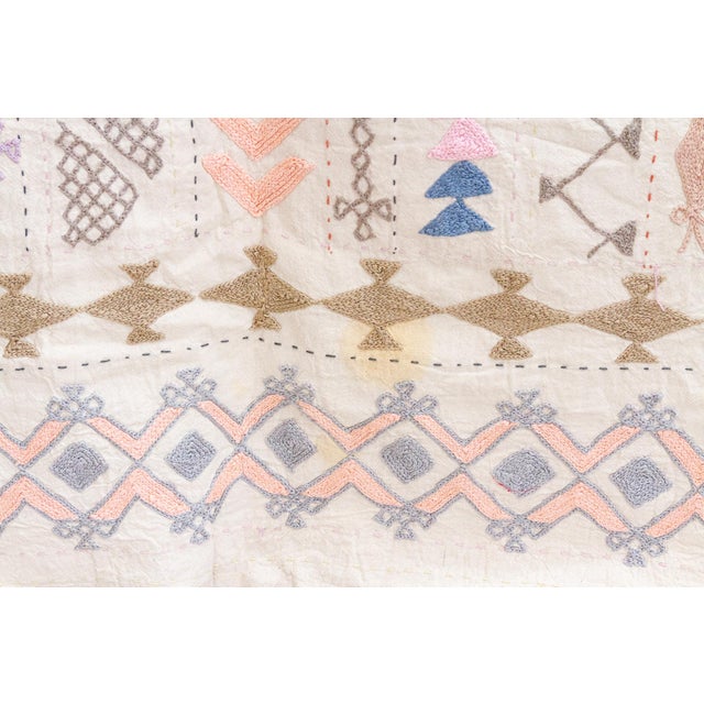 Textile Harmonious Lavender Hand-Stitched Cotton Tribal Kantha Throw For Sale - Image 7 of 10