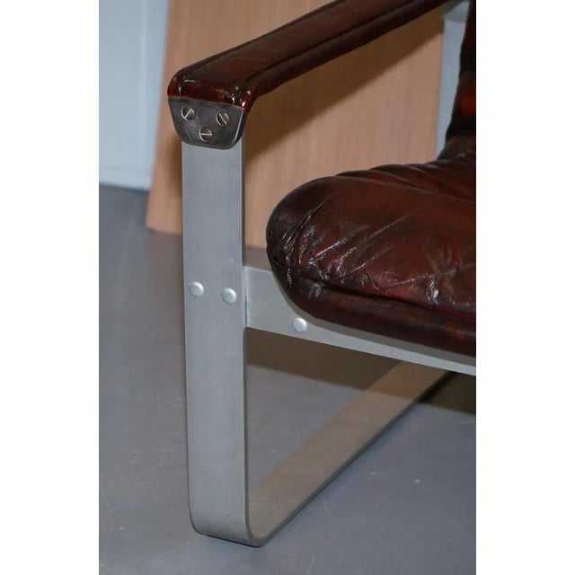 Brown Brown Leather and Chrome Sofa Suite by Aarnio Pulkka Ilmari Lapland, 1960s, Set of 3 For Sale - Image 8 of 18