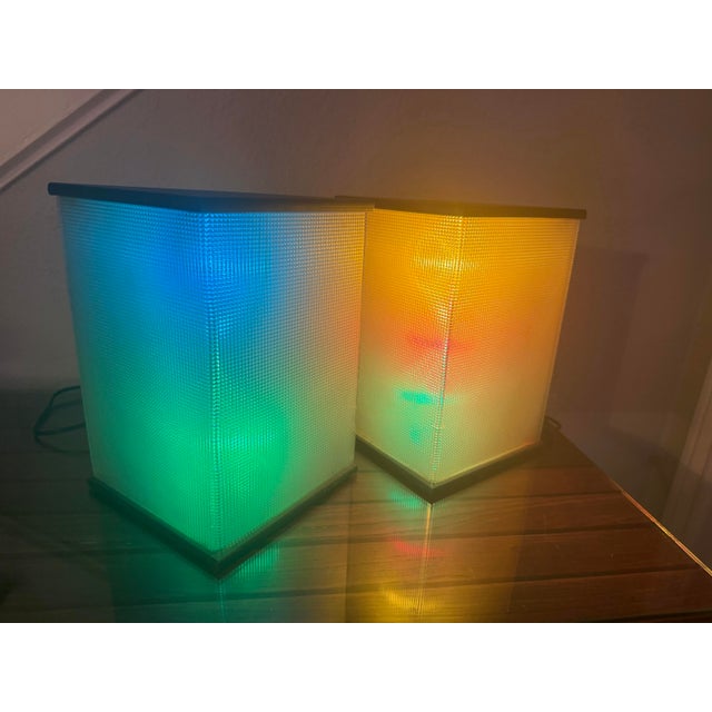 1970s Mid Century Modern Triangular Fun Lites Disco Fun Lights by the American Lighting Specialties Inc. - Pair For Sale - Image 10 of 11