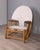 Armchair in curved tubular wood with white canvas upholstery, model G23, designed by Piero Palange and Werther Toffoloni...