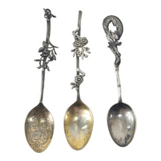 19th Century Chinese Export Sterling Silver Spoons For Sale