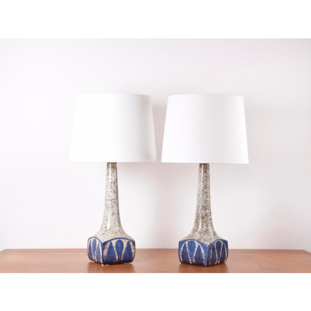Danish Table Lamps in Blue Glaze by Marianne Starck for MA&S 1960s, Set of 2 For Sale - Image 15 of 15
