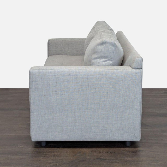 Modern Crate & Barrel Modern Gray Loveseat – Comfortable Two-Seater Sofa For Sale - Image 3 of 7