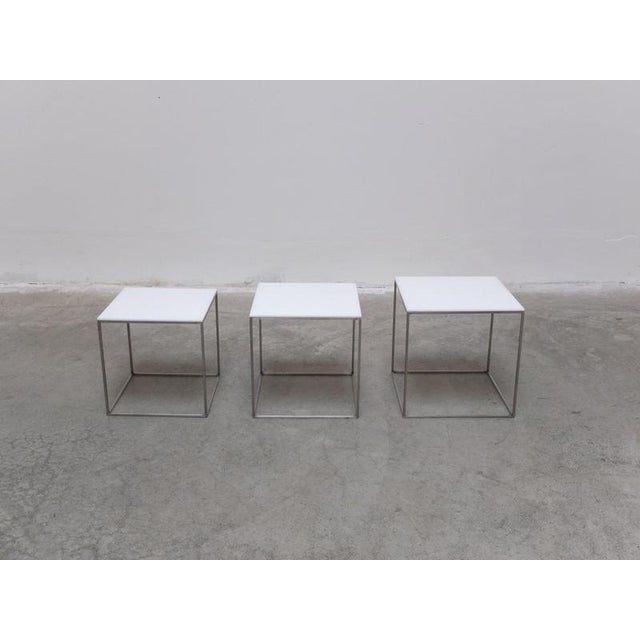 Minimalist PK71 Nesting Tables by Poul Kjærholm for Fritz Hansen, 1957, Set of 3 For Sale - Image 10 of 18