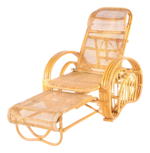 Vintage Rattan Chaise Lounge