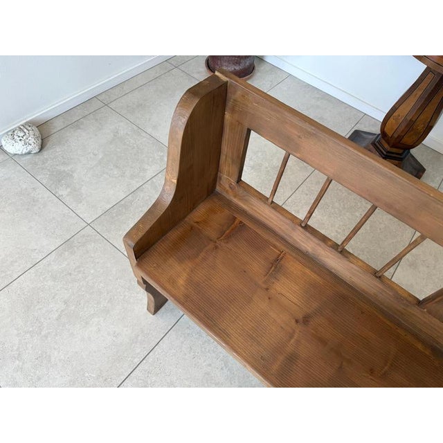 Farmhouse Wooden Corner Bench For Sale - Image 4 of 11