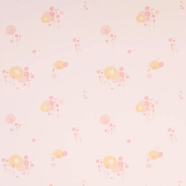 Sample - Schumacher x Marie-Chantal Pom Pom Forest Wallpaper in Blush For Sale