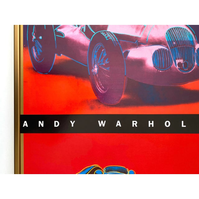 1980s Andy Warhol Estate Vintage 1988 Pop Art Lithograph Print Framed Exhibition Poster " Mercedes-Benz W125 Grand Prix Car 1937 " 1986 For Sale - Image 5 of 13