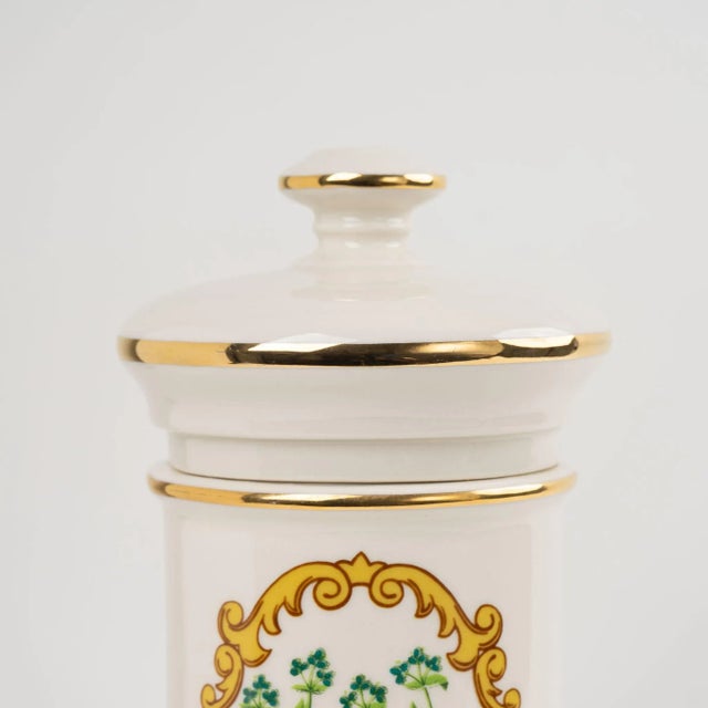 1970s Vintage Ceramic Sanicula Apothecary Jar For Sale - Image 11 of 11