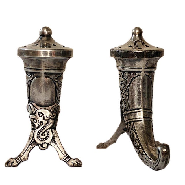 Silver Salt and Pepper Shaker by Magnus Aase, Norway, Set of 2 For Sale - Image 3 of 12