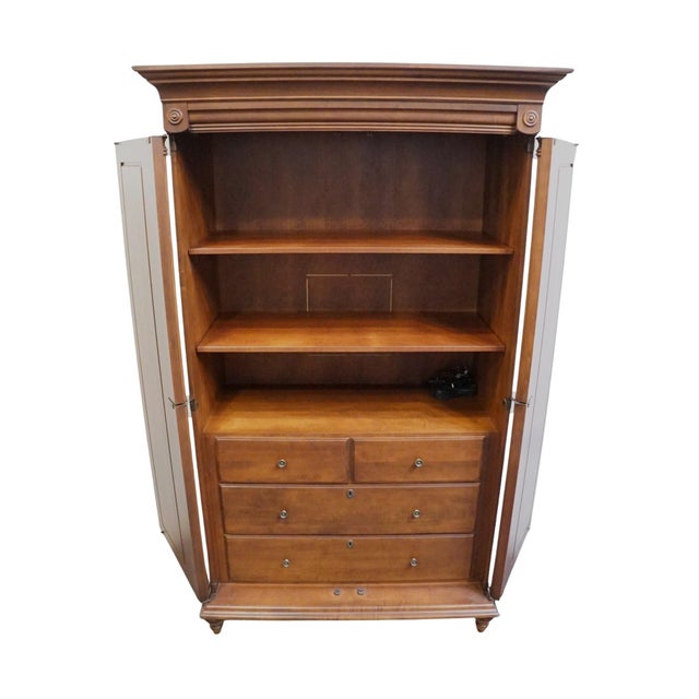 Durham Furniture Saville Row Collection Solid Cherry Early American 46" Clothing Storage Armoire 980-160 For Sale - Image 4 of 14