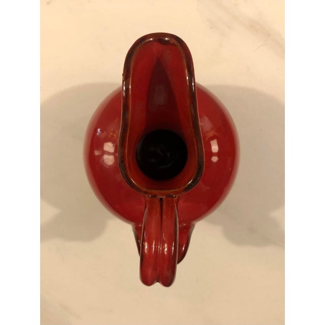 1970s Small Italian Red Ceramic Pitcher For Sale - Image 4 of 8