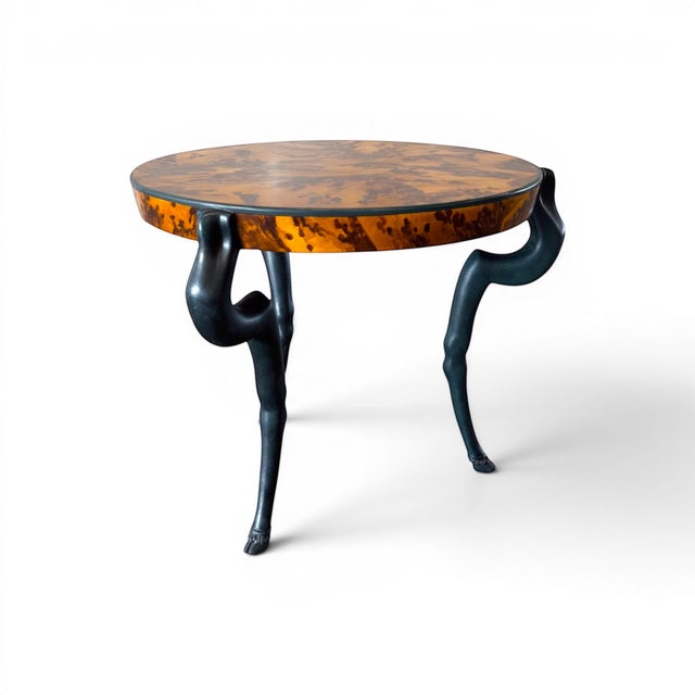 1970s Sirmos Sculptural Goat Leg Center Table With Faux Tortoise Finish, 1970's For Sale - Image 5 of 8