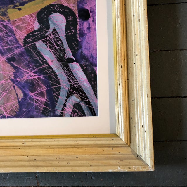 Abstract Original Vintage Abstract Painting Vintage Frame 1970’s For Sale - Image 3 of 5