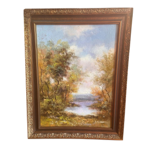 Antique Gold Framed Oil Painting Signed J. Reneau, France