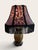 Vintage Purple Velvet & Gold Leaf Lamp Shade With Black Rayon Chainette Fringe For Sale - Image 6 of 6