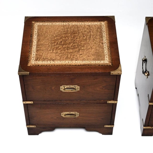 Antique Military Campaign Bedside Chests, 1930s, Set of 2 For Sale - Image 6 of 10
