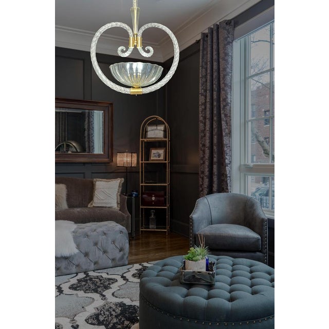 Gold Mid-20th Century Charming Chandelier by Ercole Barovier, Murano, 1940s For Sale - Image 8 of 18