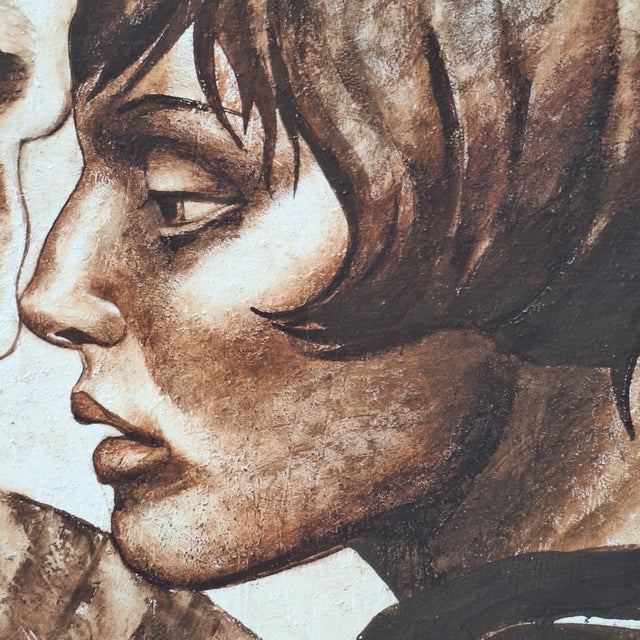 Agata Stomma, a Couple in Brown Color, 2022, Gouache and Canvas For Sale - Image 4 of 7