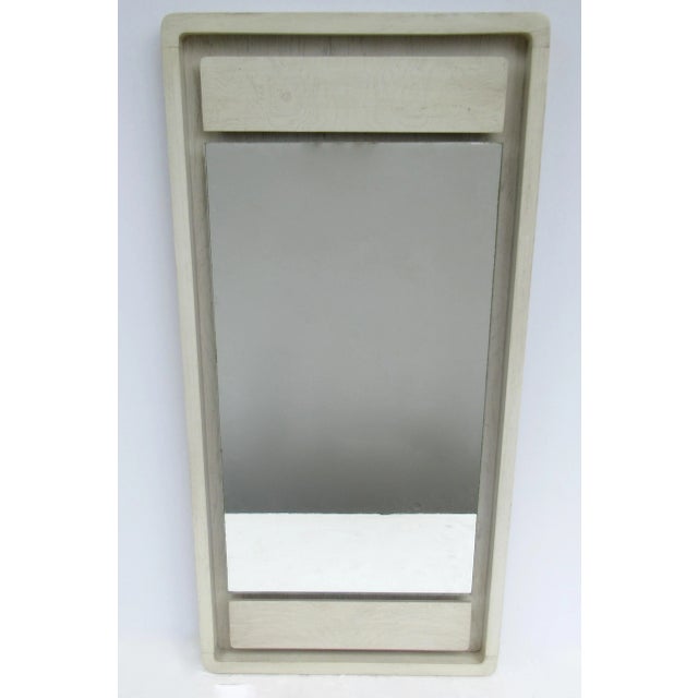 Mid-Century Modern Vintage C.1970's Mid-Century Modern Founder's Furniture Co. Floating Oak Mirror With Rounded Radius Corners For Sale - Image 3 of 13