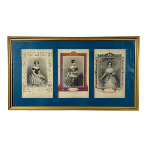 Antique 1845 Hand-Colored Ballet Triptych - "Beauties of the Opera"