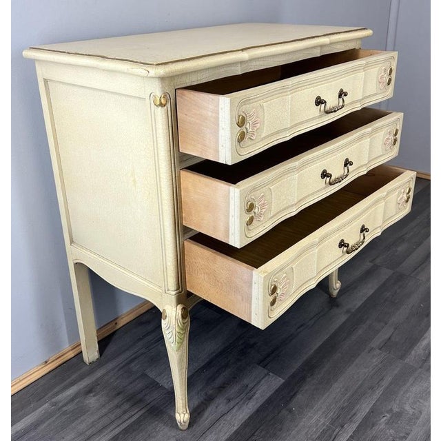 Chest of Drawers Vintage French Louis Shabby Chic 3 Drawers Cabinet Lot 4499 For Sale - Image 14 of 15