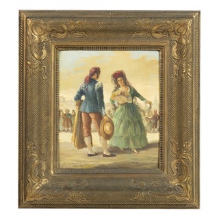 Jose Almonte, Figurative Composition, Oil Painting on Wood For Sale