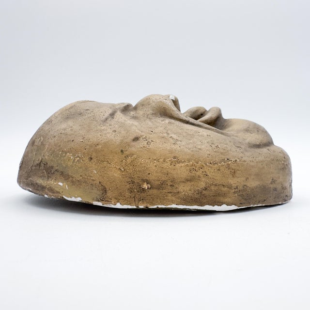 Admiration Cigars Antique Chalkware Man in the Moon With Winking Eye Matchsafe Wall Plaque C 1910 For Sale - Image 9 of 12