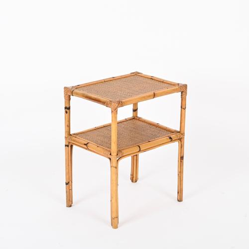 Mid-Century Modern Italian Organic Coffee Table in Bamboo and Rattan, Italy, 1960s For Sale - Image 3 of 12