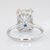 Silver 5Ct Lab Diamond Ring With Sapphire Accent and Natural Diamonds Halo in 14k Gold, Size 6.75 For Sale - Image 8 of 9