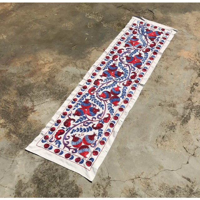 Textile Decorative Suzani Handmade Tablecloth Table Runner For Sale - Image 7 of 7