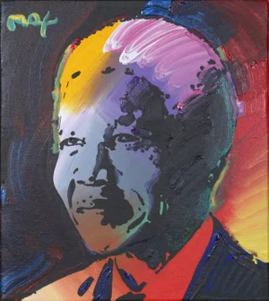 Peter Max, Nelson Mandela 2, Acrylic on Canvas