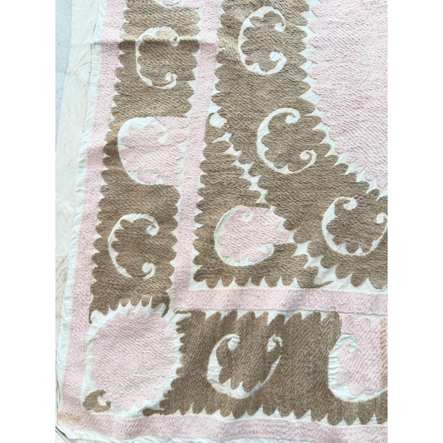 Mid-Century Modern Embroidered Suzani Tablecloth From Uzbek For Sale - Image 3 of 9