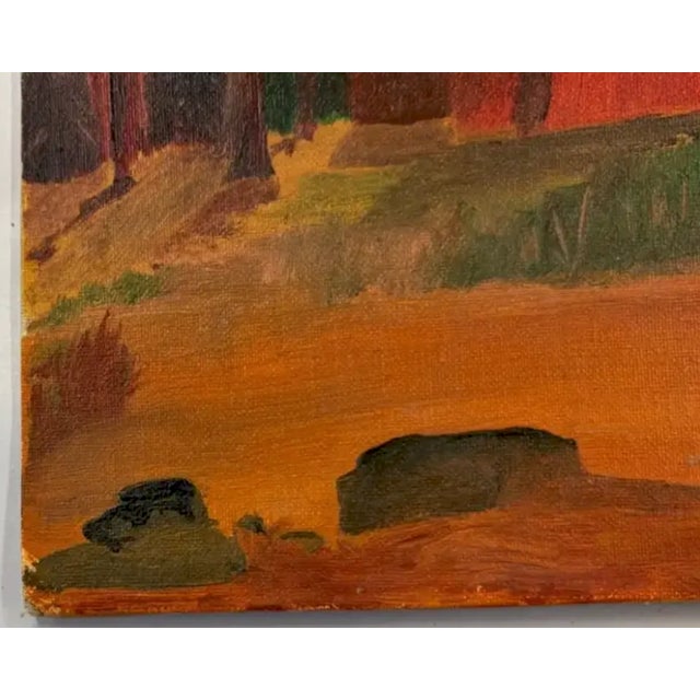 Mid 20th Century Folk Art Red Barn Painting - New Hampshire, Signed and Dated For Sale - Image 5 of 7