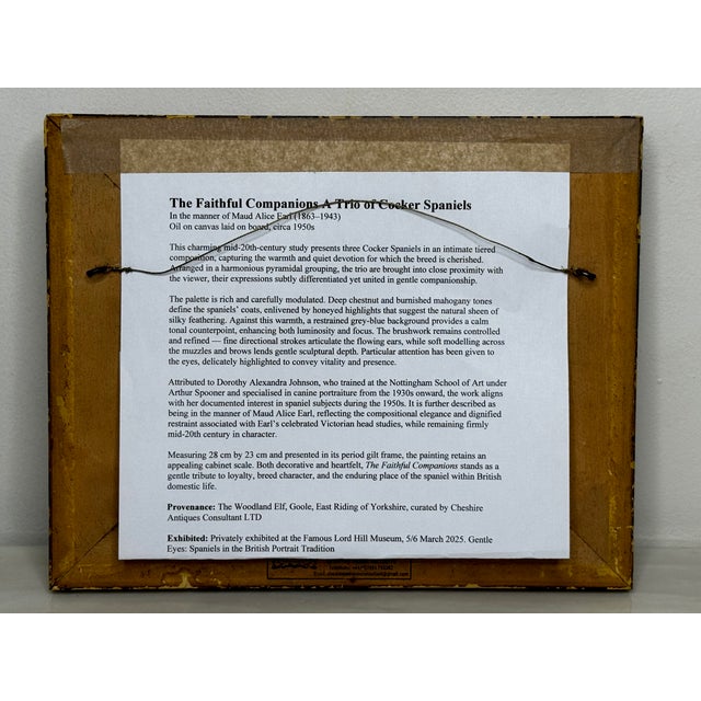 The Faithful Companions – Trio of Cocker Spaniels, Oil Painting in the Manner of Maud Alice Earl For Sale - Image 17 of 18