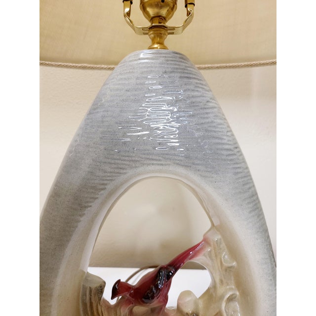 Vintage Red Robin Porcelain Lamps With Shades a Pair Chairish