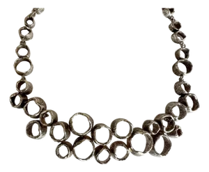 1970s Eric Scott Robbert Swedish Modernist Sterling Silver Necklace