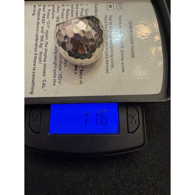 Late 20th Century Set of Hammered Sterling Silver Multi Gemstone Bracelet & Dome Ring. 2 Pieces For Sale - Image 9 of 12