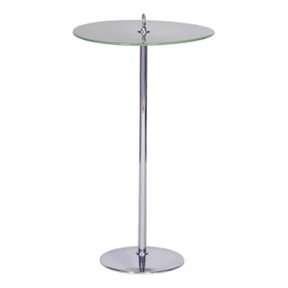 Bauhaus Small Table in Chrome & Lacquered Wood attributed to Robert Slezák, Czech, 1930s For Sale