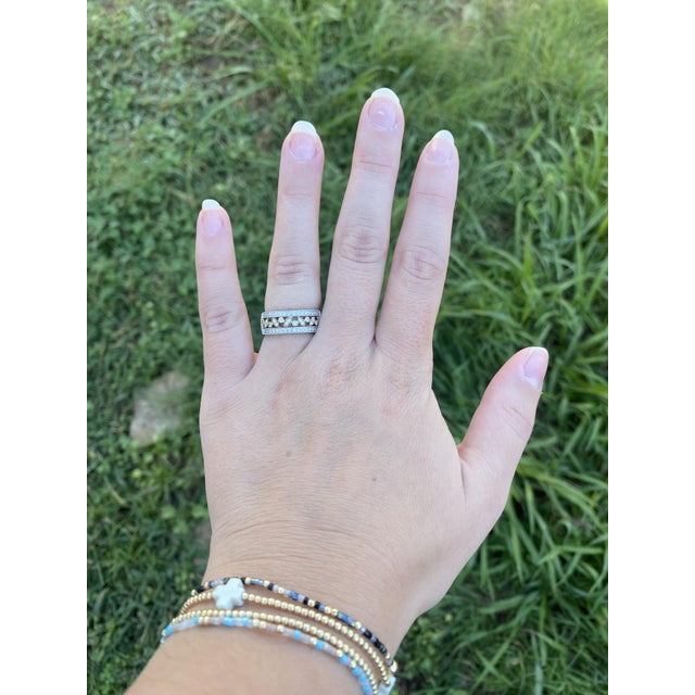 Metal 0.36ctw Diamond Cutout Band, 14k Yellow and White Gold, Ring Size 6.25 For Sale - Image 7 of 7