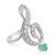 Vintage Emerald Diamond 18k White Gold Treble Clef Ring, Size 4.75 For Sale - Image 4 of 6