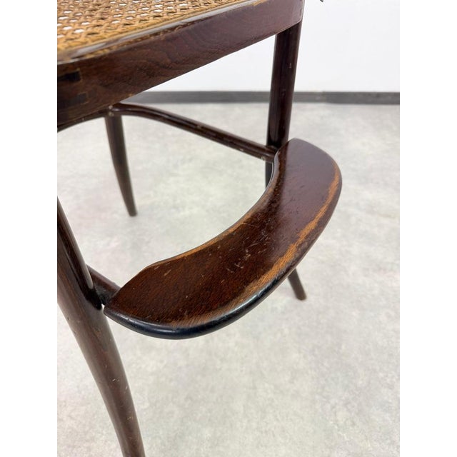 Antique Bentwood Childrens High Chair with Folding Tray and Caned Seat, 1890s For Sale - Image 5 of 11