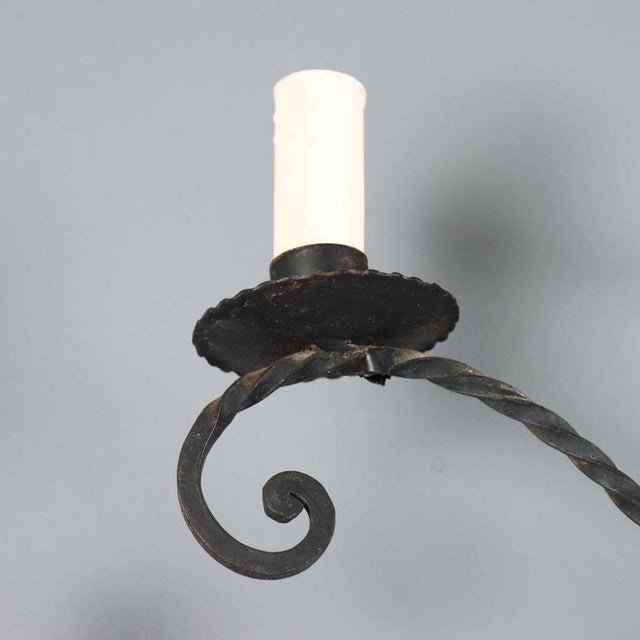 Italian Wall Lamp with Iron Decorations For Sale - Image 5 of 9